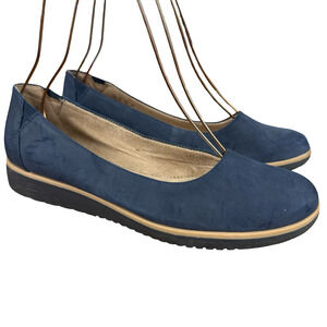 Naturalizer Soul Idea Ballet Navy Slip On Low Wedge Loafers Comfort Shoes sz 10